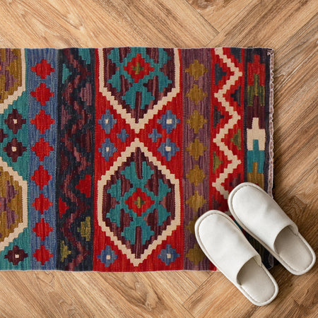 Handmade Vegetable Kelim 1' 11" x 3' 4" (ft) - No. P35638