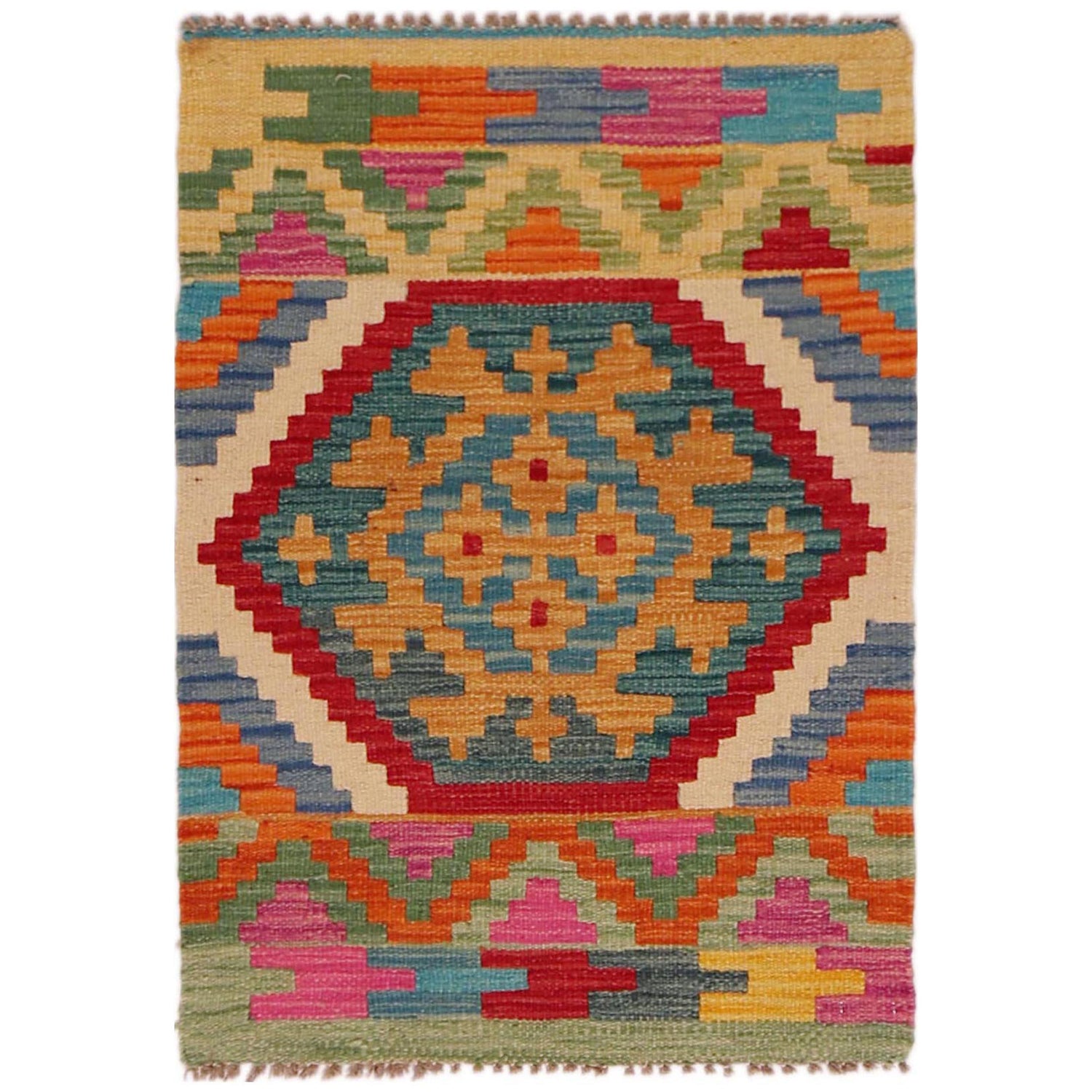Handmade Vegetable Kilim 2' 2" x 3' 0" (ft) - No. P35642