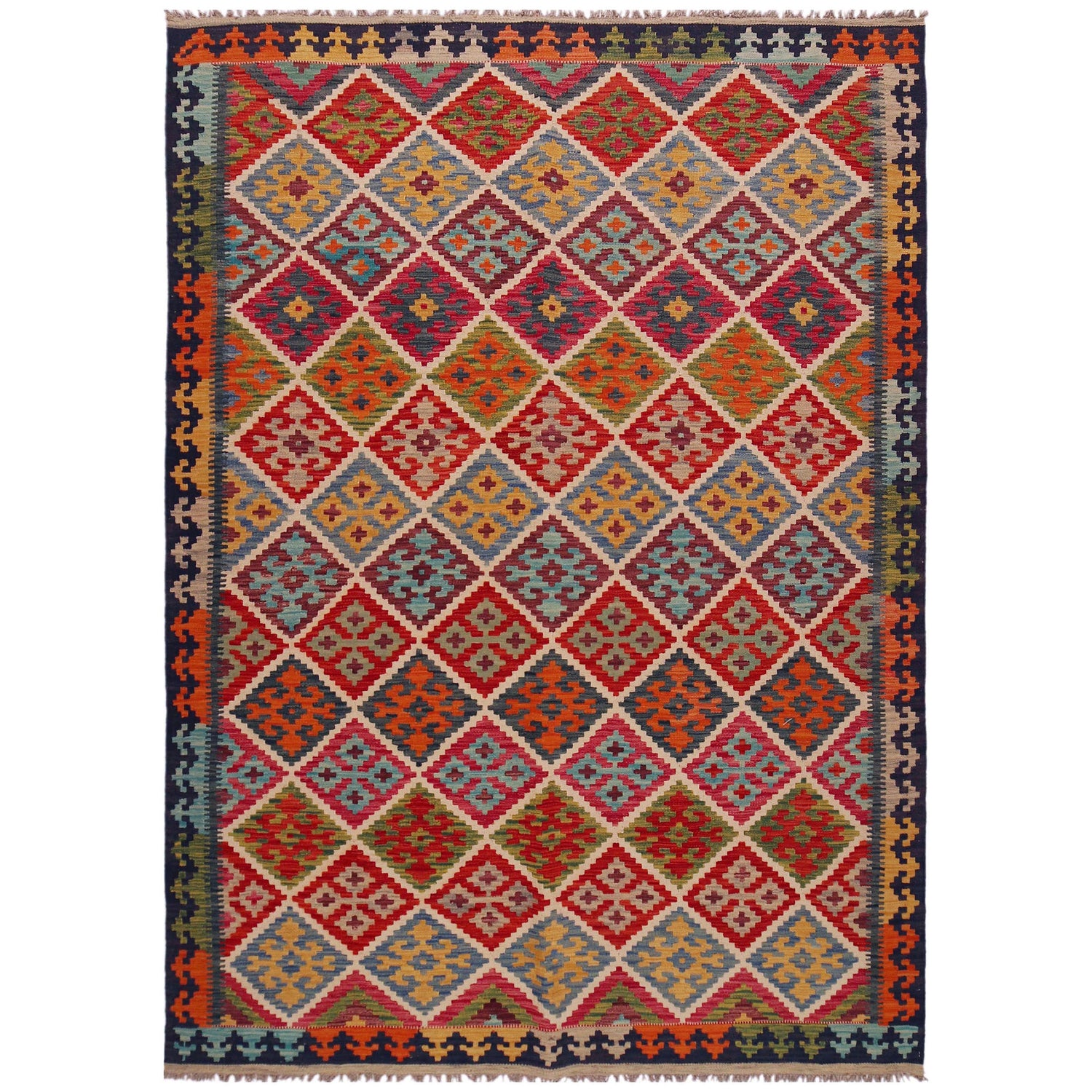 Handmade Vegetable Kilim 5' 10" x 8' 4" (ft) - No. P35644