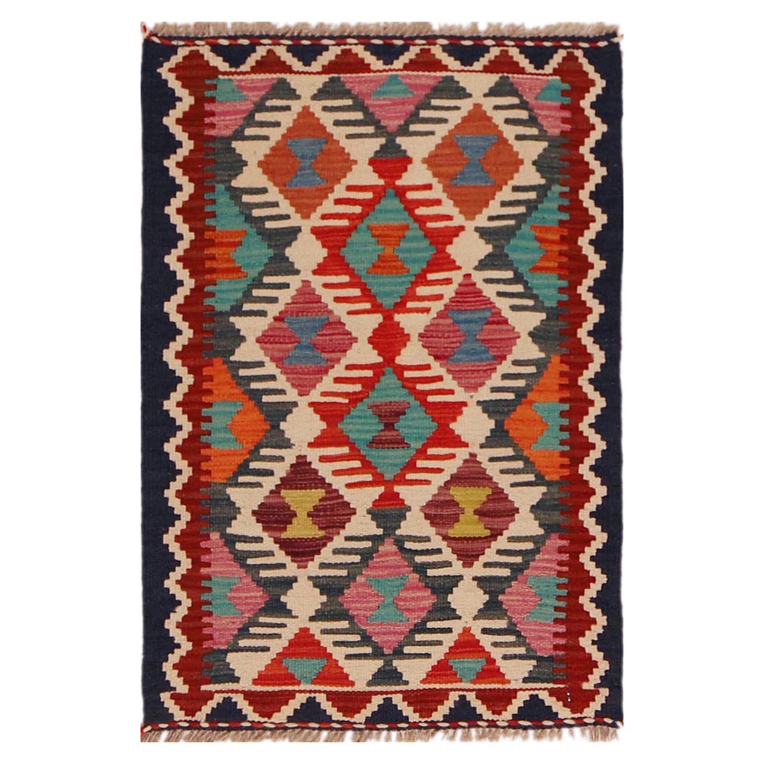 Handmade Vegetable Kilim 2' 1" x 3' 0" (ft) - No. P35660