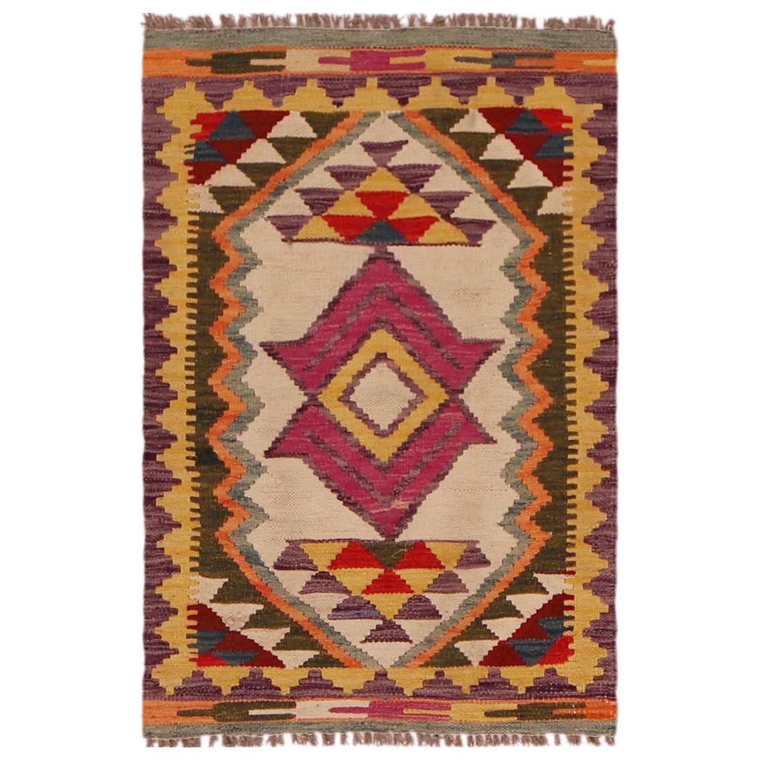 Handmade Vegetable Kilim 2' 1" x 3' 1" (ft) - No. P35662