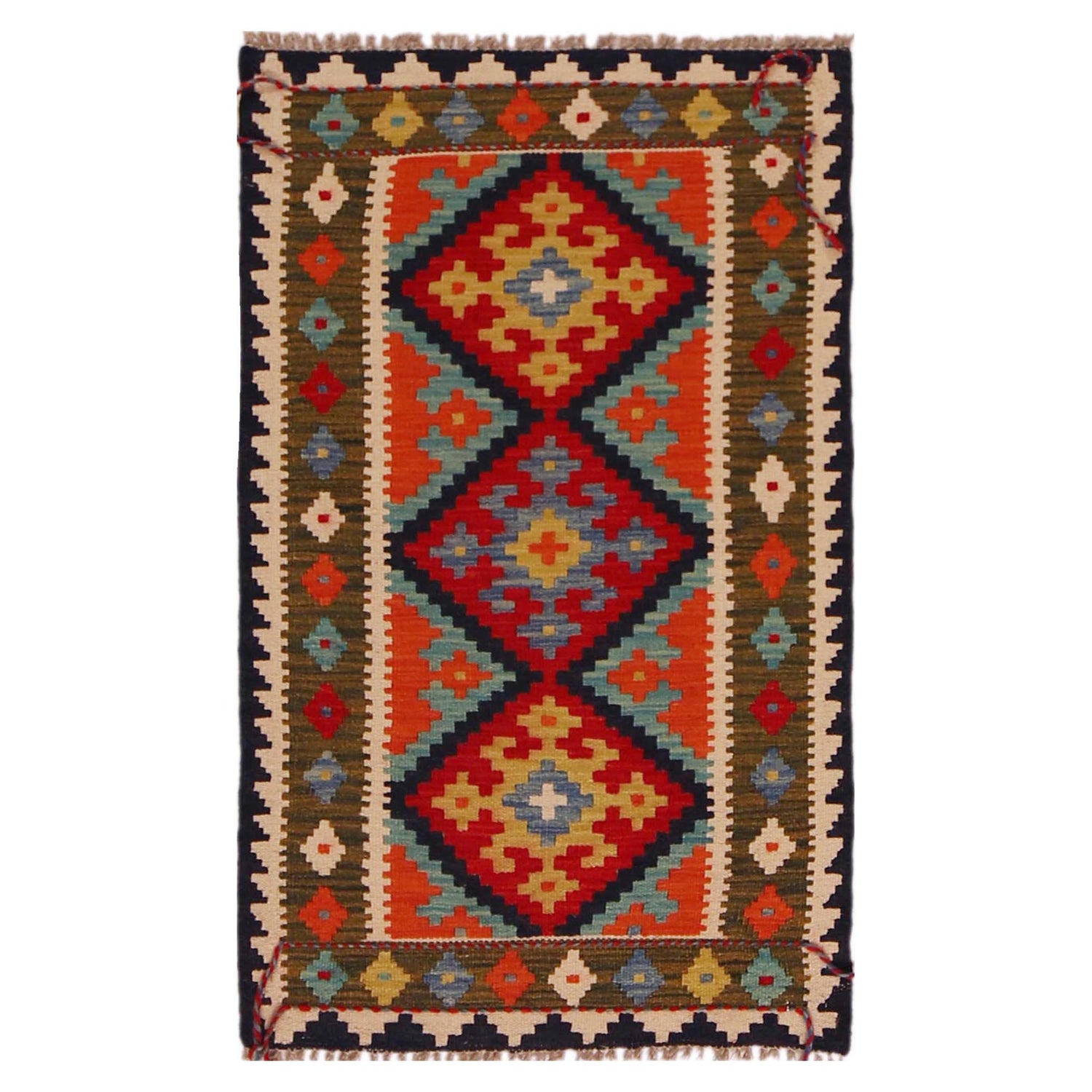 Handmade Vegetable Kilim 2' 0" x 3' 6" (ft) - No. P35669