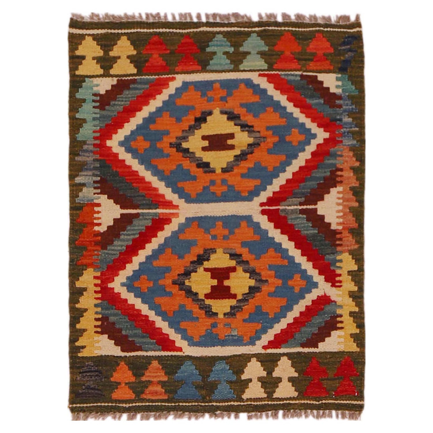 Handmade Vegetable Kilim 2' 0" x 2' 9" (ft) - No. P35675