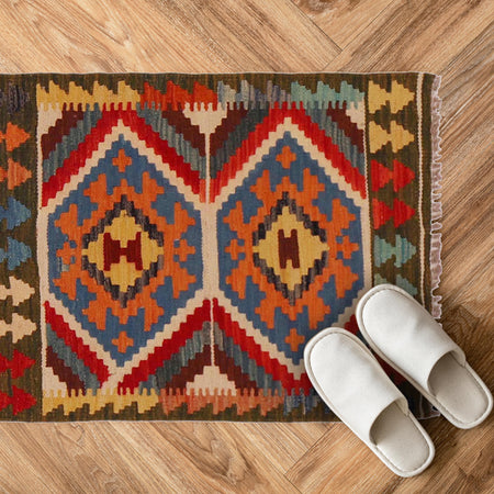 Handmade Vegetable Kilim 2' 0" x 2' 9" (ft) - No. P35675