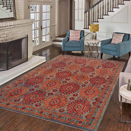 Hand Knotted Oushak Rug 6' 8" x 9' 9" (ft) - No. P35676
