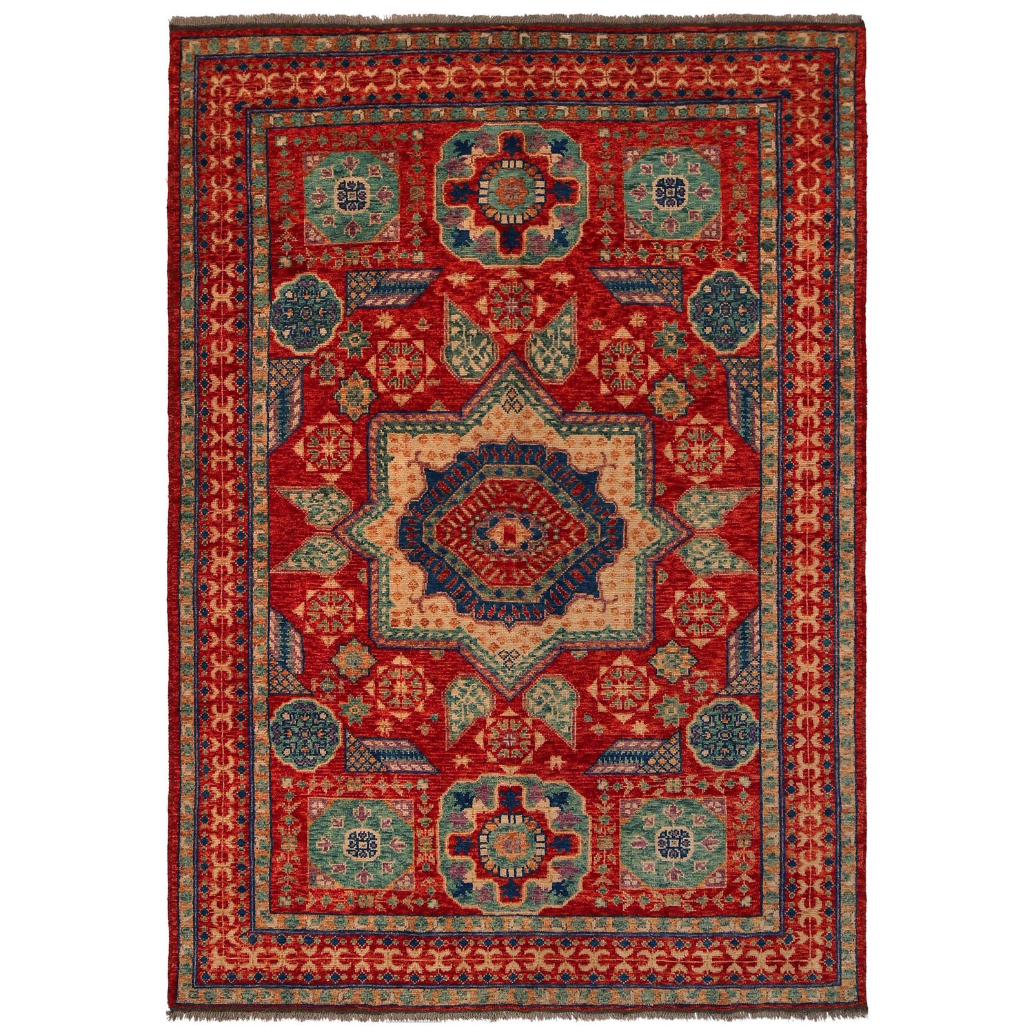 Hand Knotted Sherazi Rug 6' 7 x 9' 7 (ft) - No. P35677