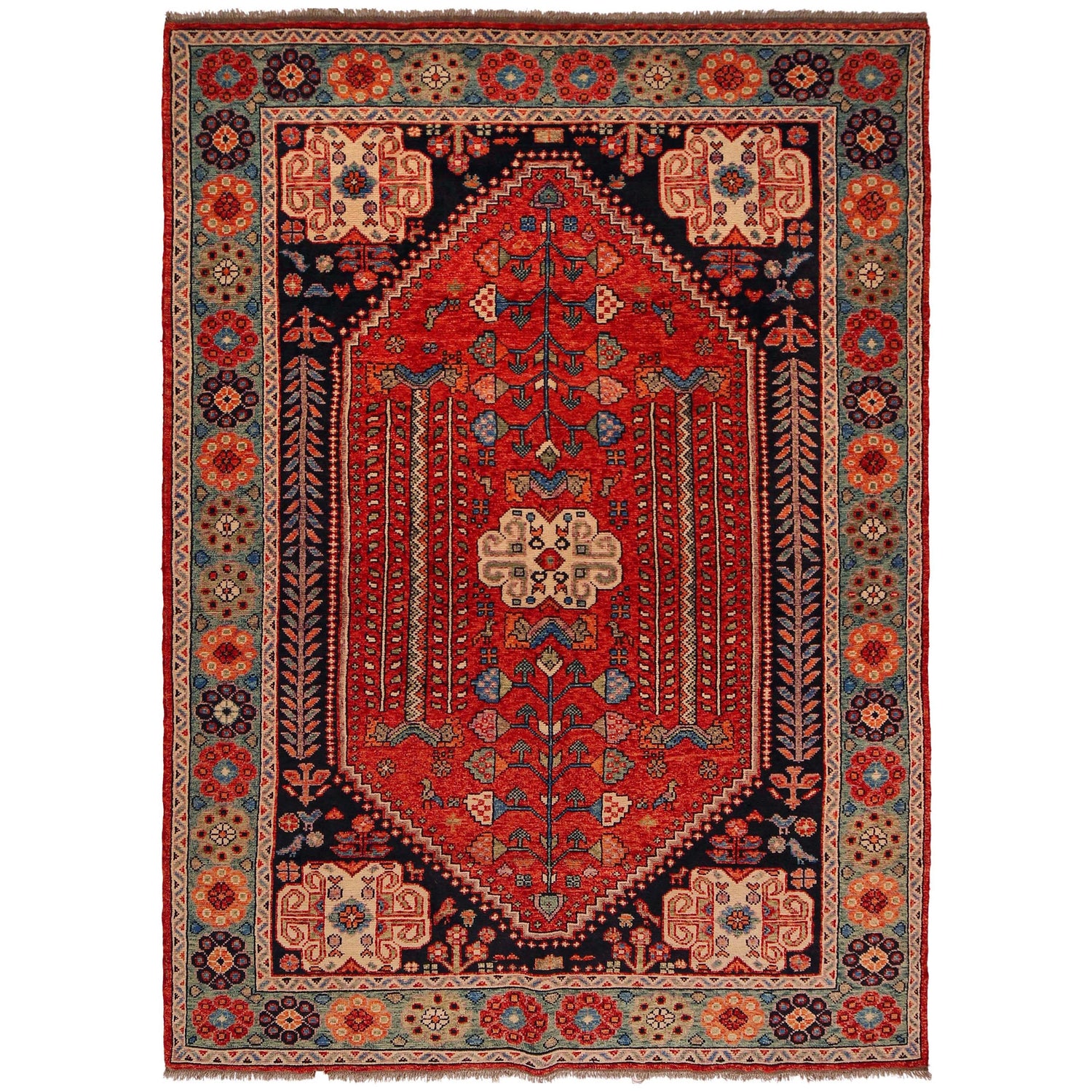 Persian Shirazi Design Rug 6' 5" x 9' 6" (ft) - No. P35678