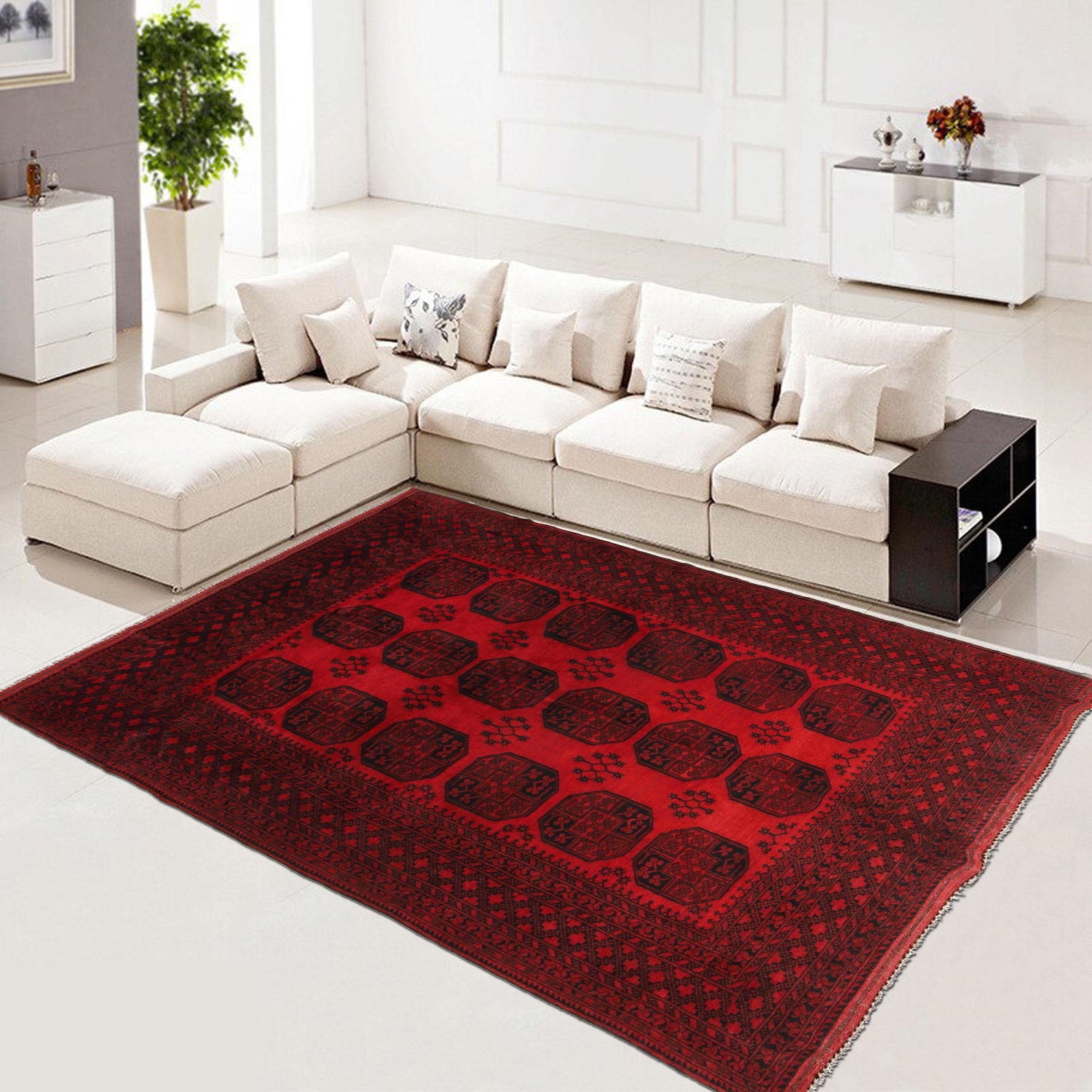 Traditional Red Fil pa Carpet 6' 11" x 10' 1" (ft) - No. P35679