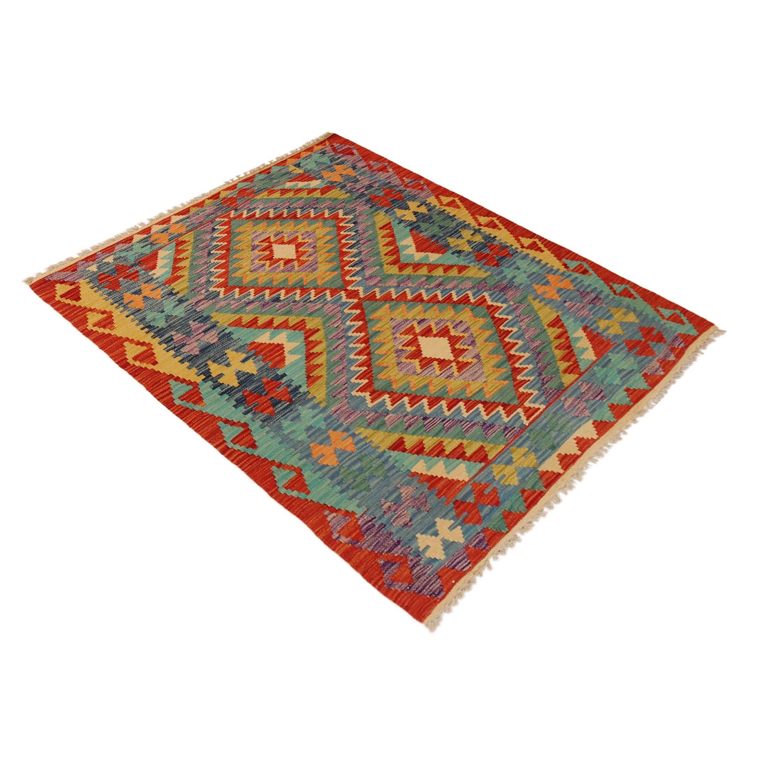 Handmade Vegetable Kilim 3' 8" x 4" 11" (ft) - No. P35688