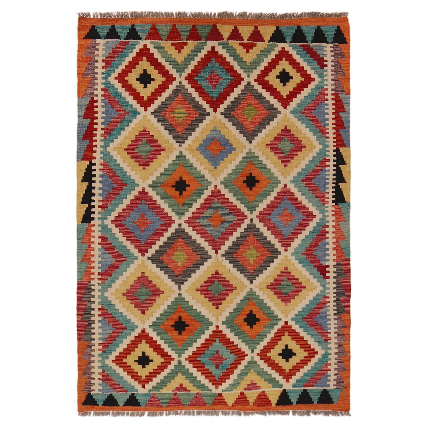Handmade Vegetable Kilim 3' 5" x 5" 0" (ft) - No. P35690