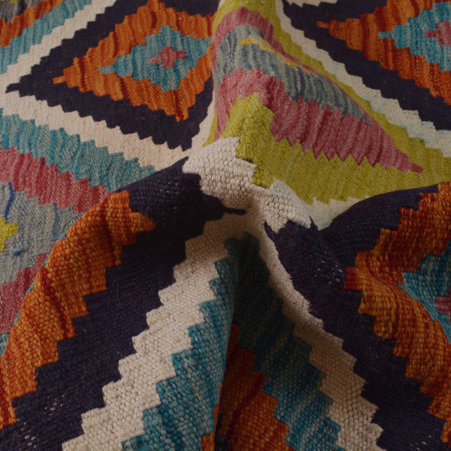 Handmade Vegetable Kelim 3' 3" x 4" 9" (ft) - No. P35691