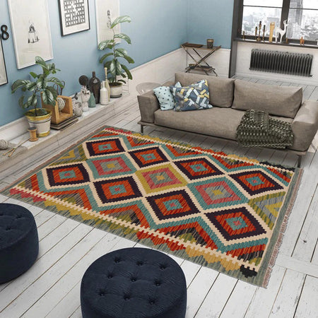 Handmade Vegetable Kelim 3' 3" x 4" 9" (ft) - No. P35691