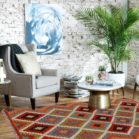 Handmade Vegetable Kelim 3' 5" x 4" 8" (ft) - No. P35695