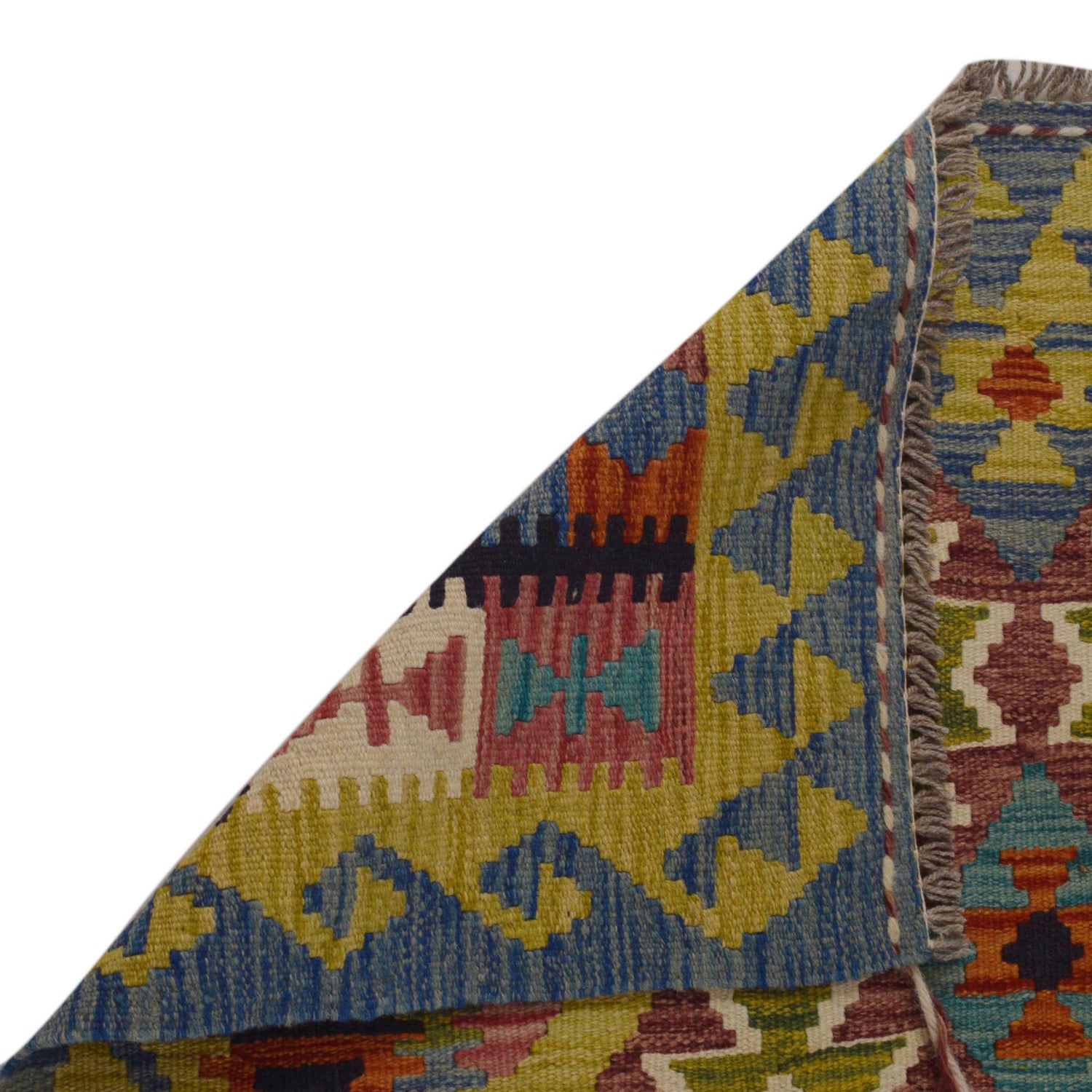 Handmade Vegetable Kilim 3' 3" x 4" 11" (ft) - No. P35696