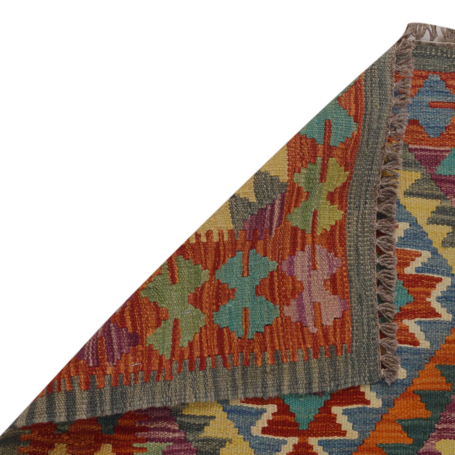 Handmade Vegetable Kilim 3' 4" x 4" 9" (ft) - No. P35698