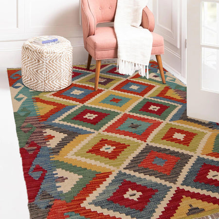 Handmade Vegetable Kelim 3' 4" x 4" 11" (ft) - No. P35699