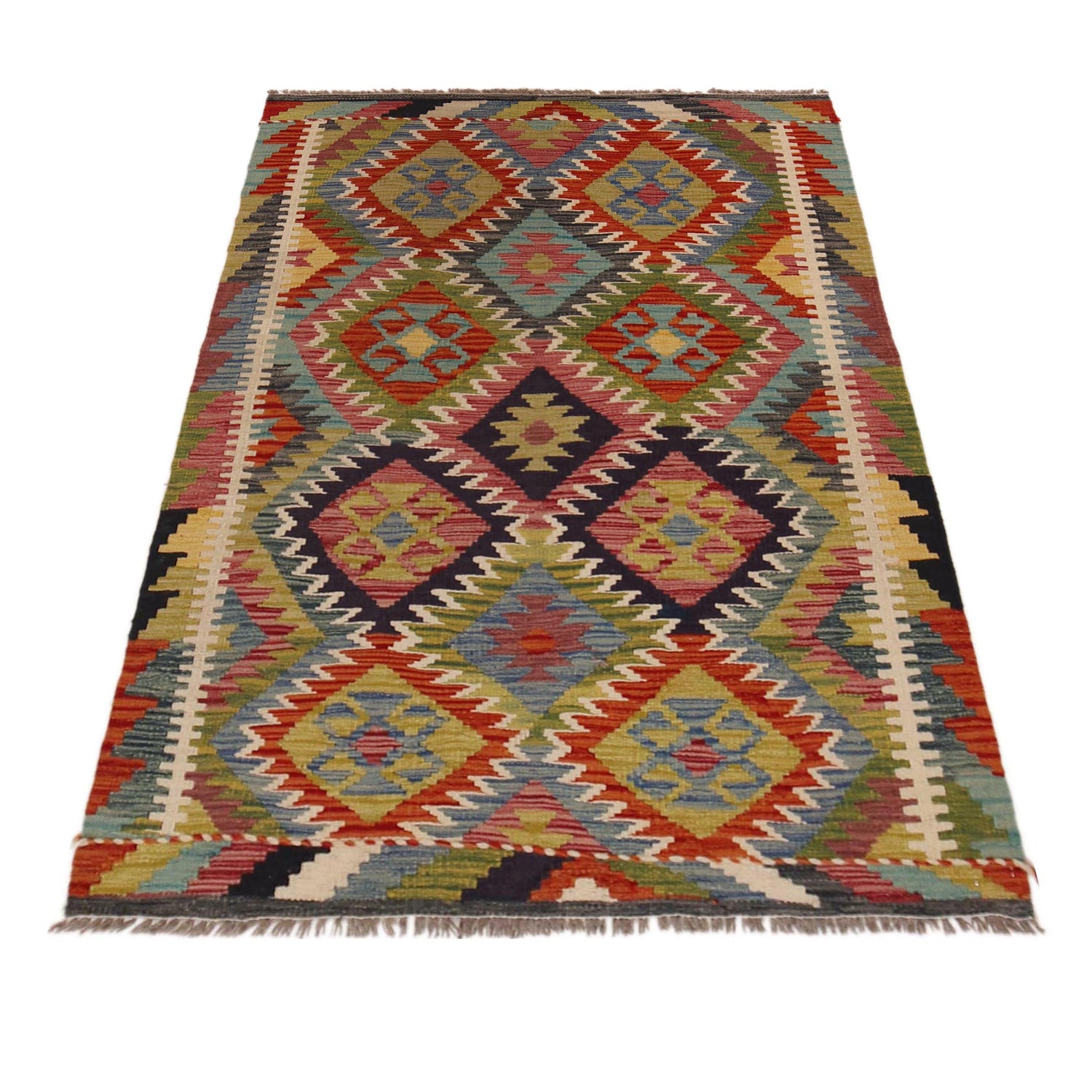 Handmade Vegetable Kilim 3' 4" x 5" 0" (ft) - No. P35700