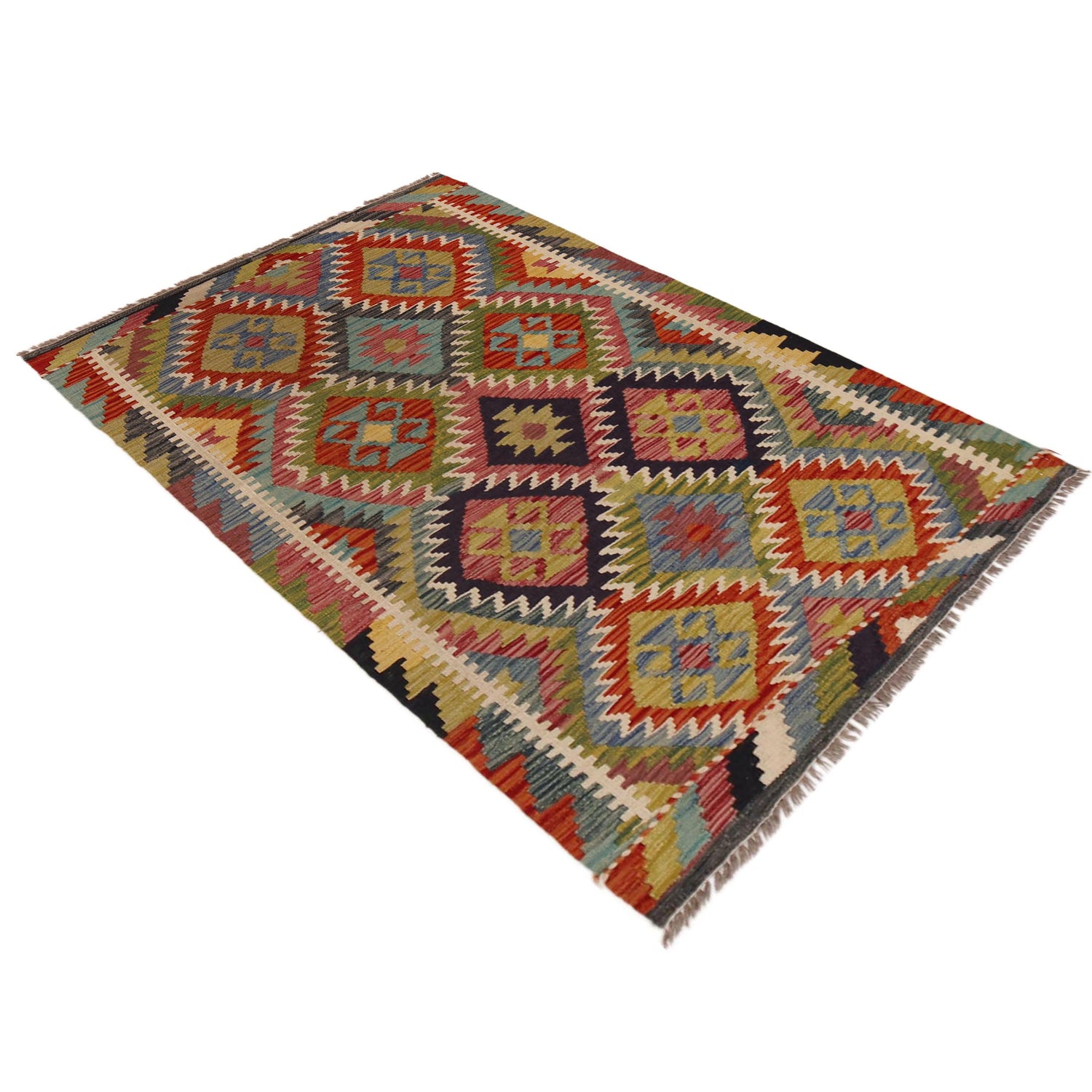 Handmade Vegetable Kilim 3' 4" x 5" 0" (ft) - No. P35700