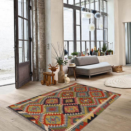 Handmade Vegetable Kilim 3' 4" x 5" 0" (ft) - No. P35700