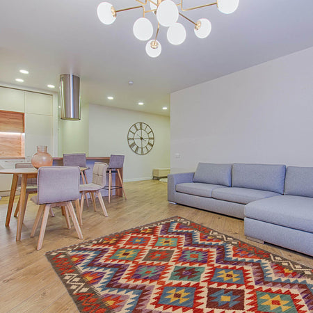 Handmade Vegetable Kelim 3' 4" x 5" 3" (ft) - No. P35701