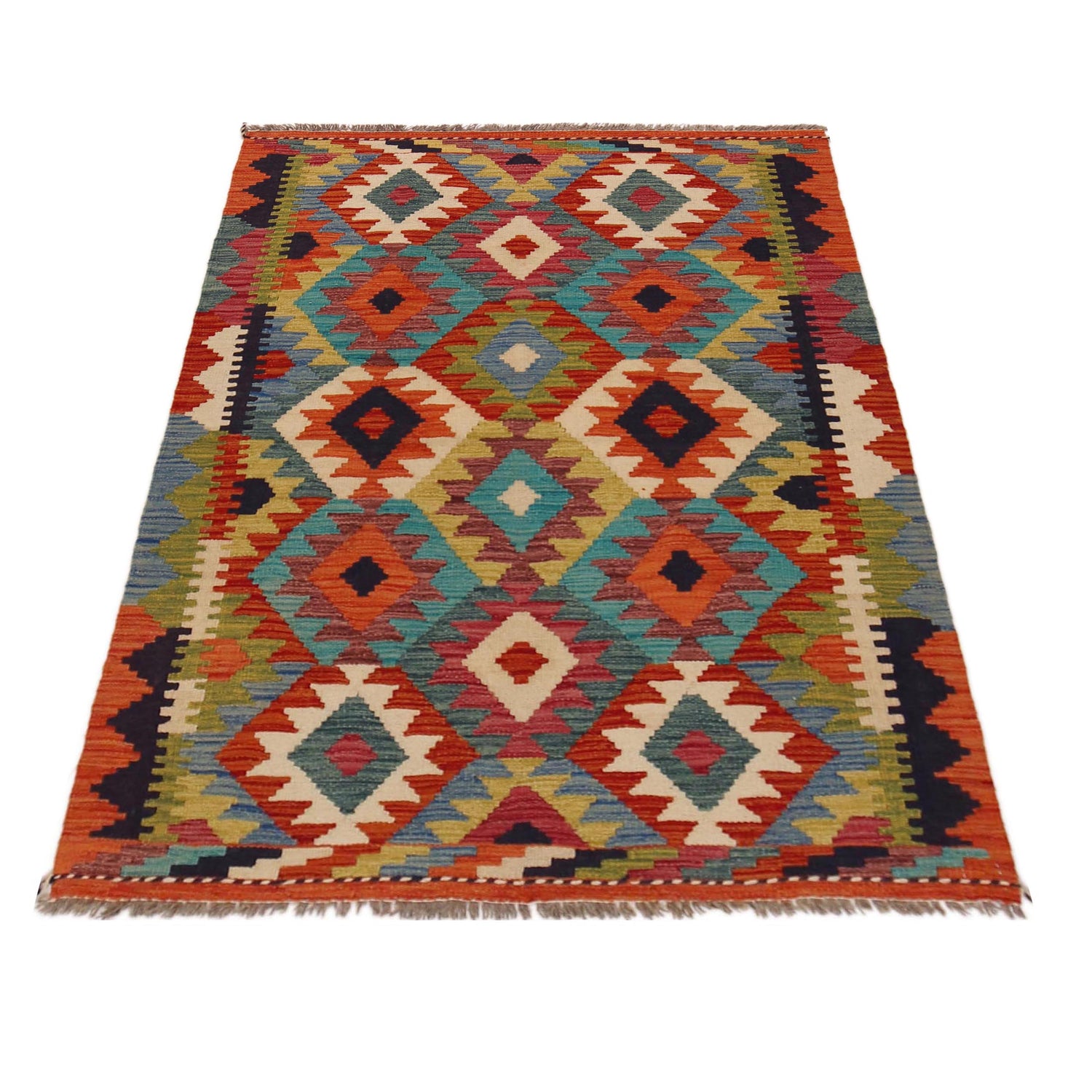 Handmade Vegetable Kilim 3' 3" x 4" 9" (ft) - No. P35702