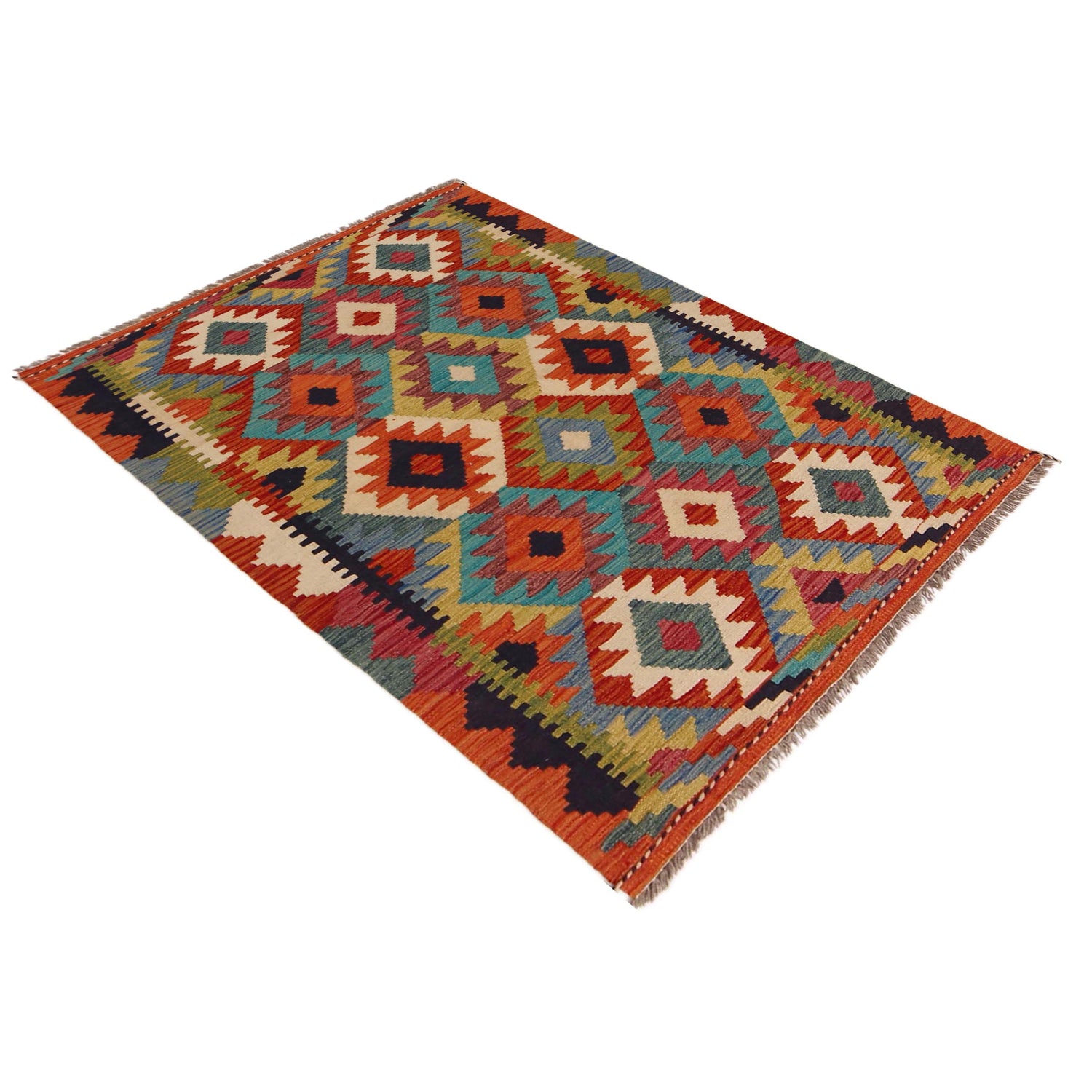 Handmade Vegetable Kilim 3' 3" x 4" 9" (ft) - No. P35702