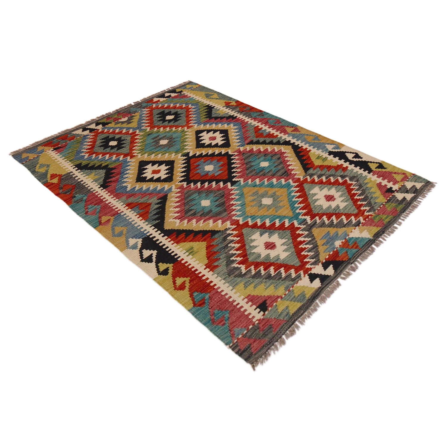 Handmade Vegetable Kilim 3' 3" x 4" 9" (ft) - No. P35705