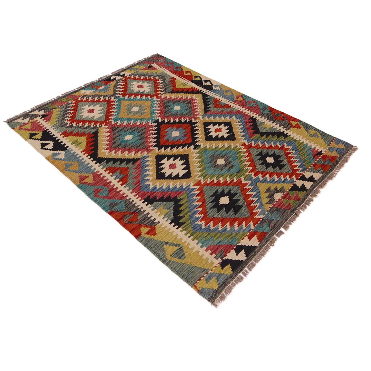 Handmade Vegetable Kilim 3' 3" x 4" 9" (ft) - No. P35705