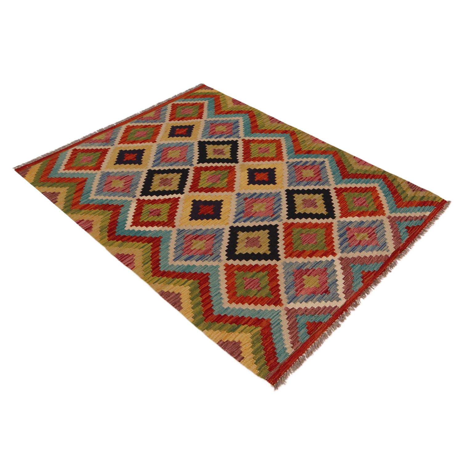 Handmade Vegetable Kilim 3' 4" x 4" 11" (ft) - No. P35707