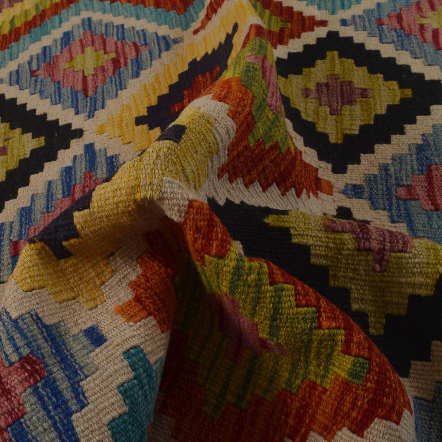 Handmade Vegetable Kilim 3' 4" x 4" 11" (ft) - No. P35707