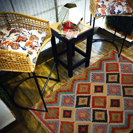 Handmade Vegetable Kilim 3' 4" x 4" 11" (ft) - No. P35707