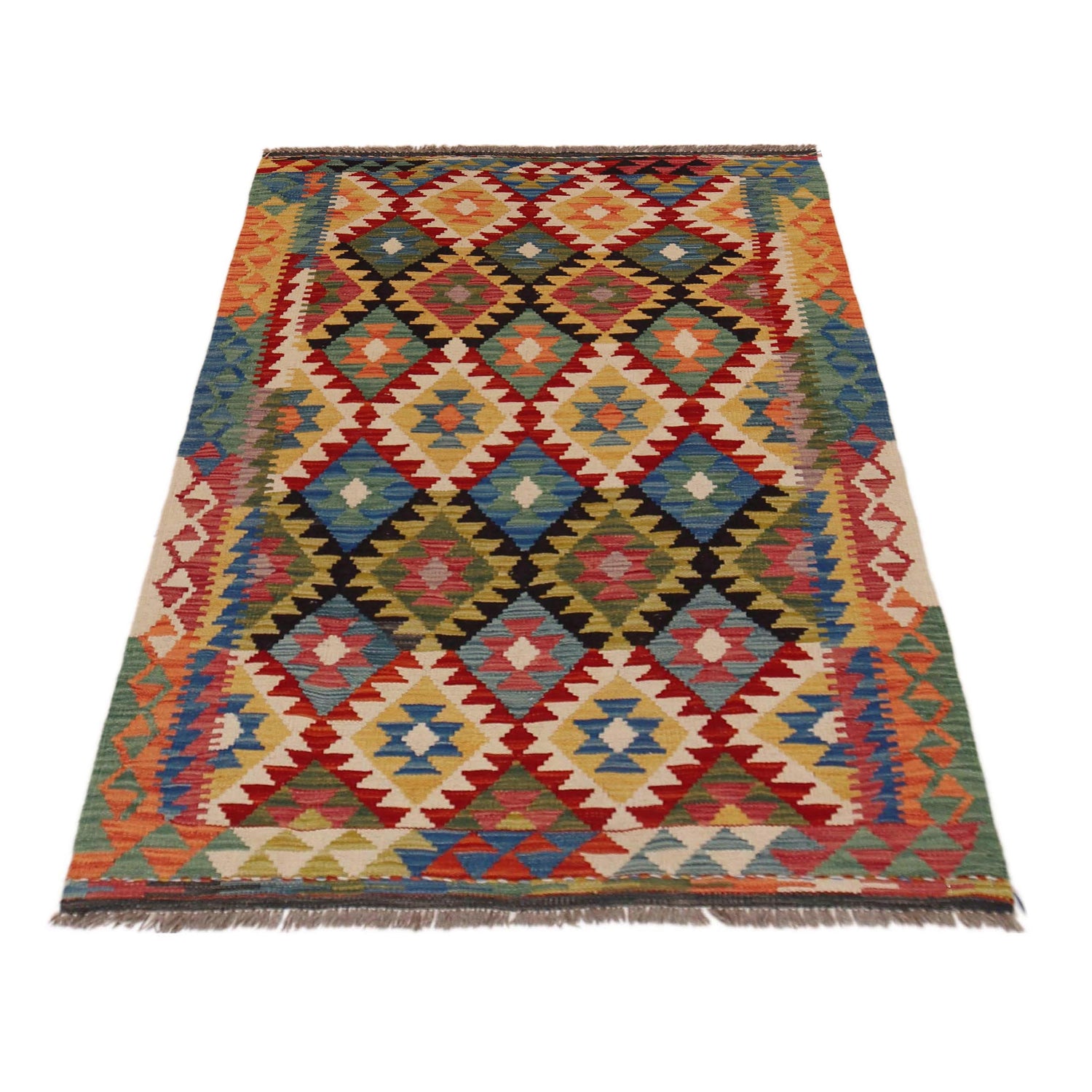 Handmade Vegetable Kilim 3' 5" x 5" 0" (ft) - No. P35709