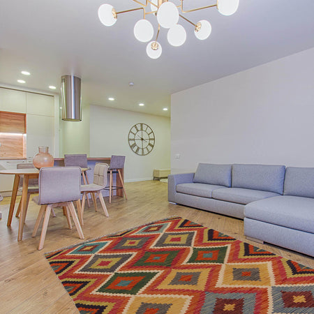 Handmade Vegetable Kelim 3' 1" x 5" 0" (ft) - No. P35714