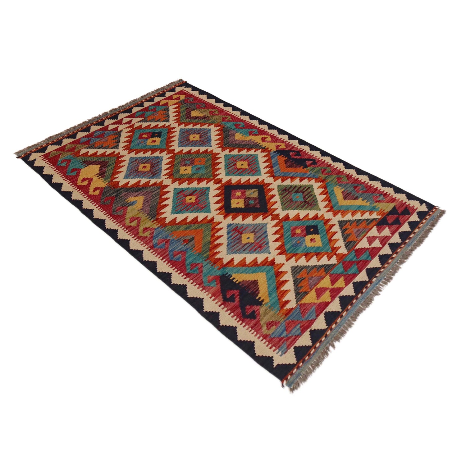 Handmade Vegetable Kilim 3' 2" x 5" 3" (ft) - No. P35715