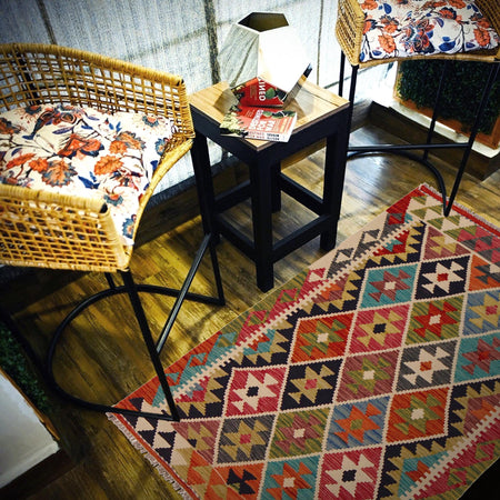 Handmade Vegetable Kilim 3' 3" x 4" 10" (ft) - No. P35719