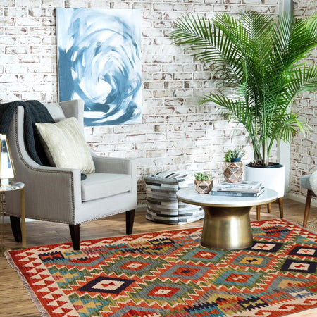 Handmade Vegetable Kelim 3' 4" x 4" 11" (ft) - No. P35720