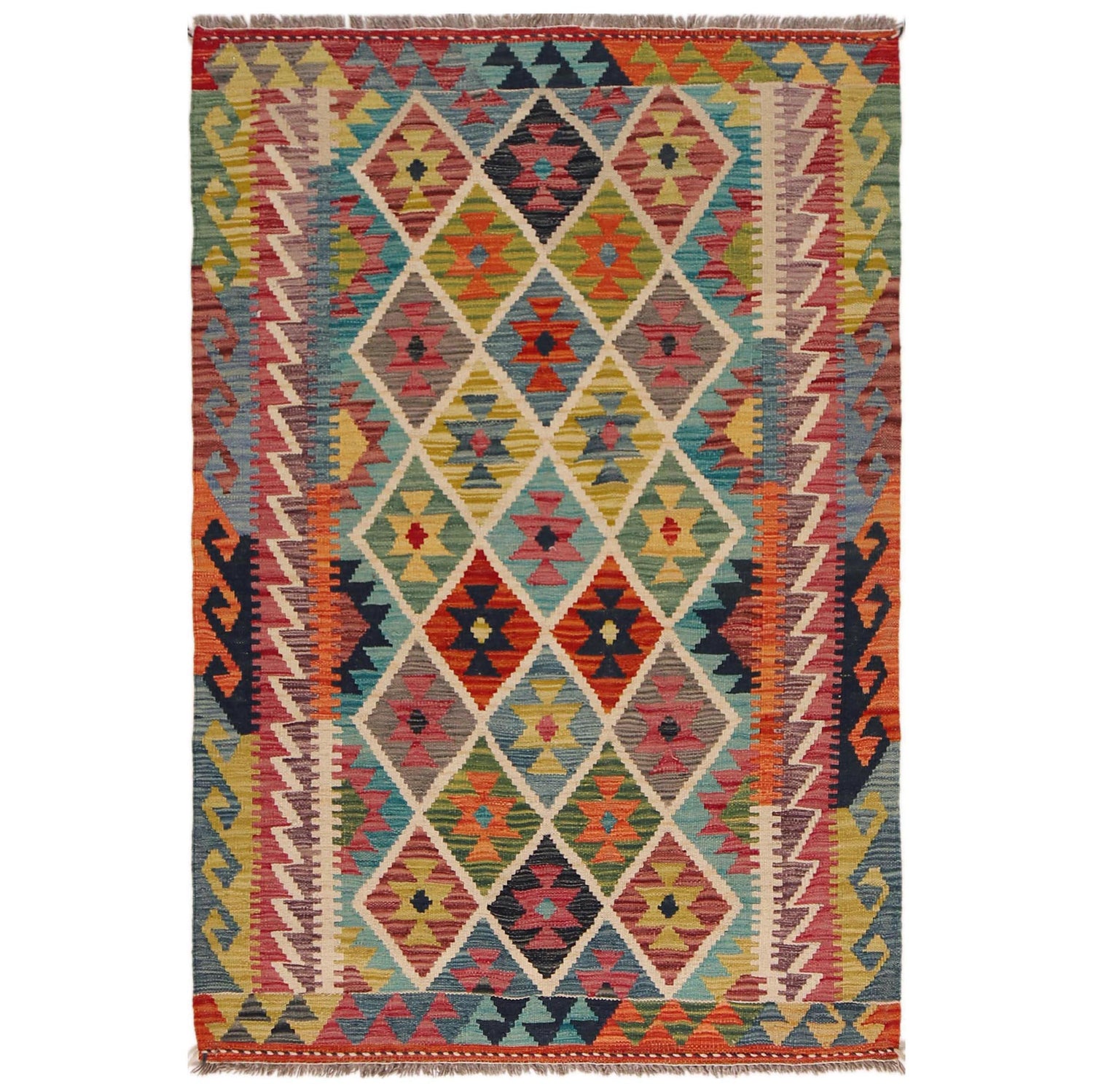 Handmade Vegetable Kilim 3' 4" x 5" 1" (ft) - No. P35721