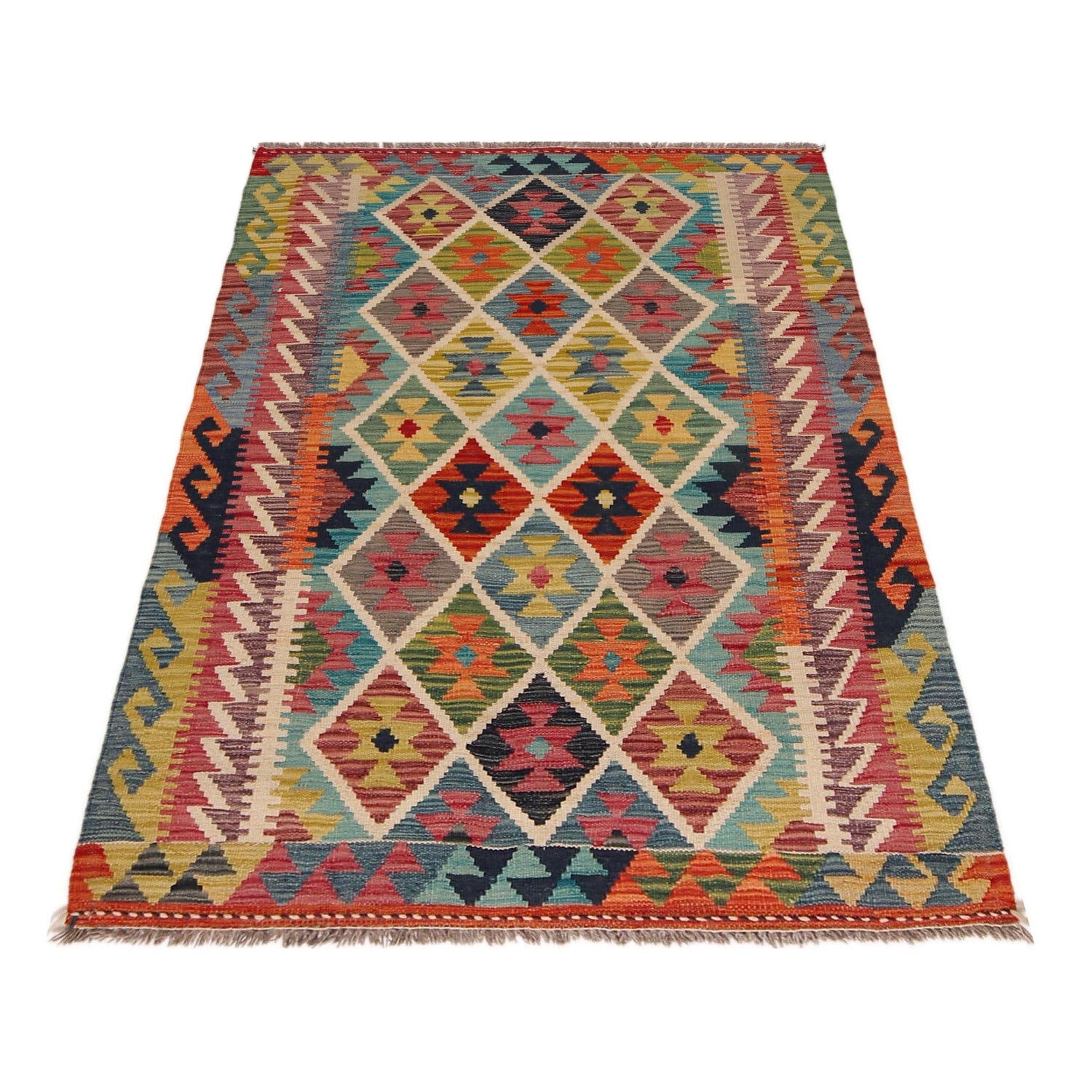 Handmade Vegetable Kilim 3' 4" x 5" 1" (ft) - No. P35721