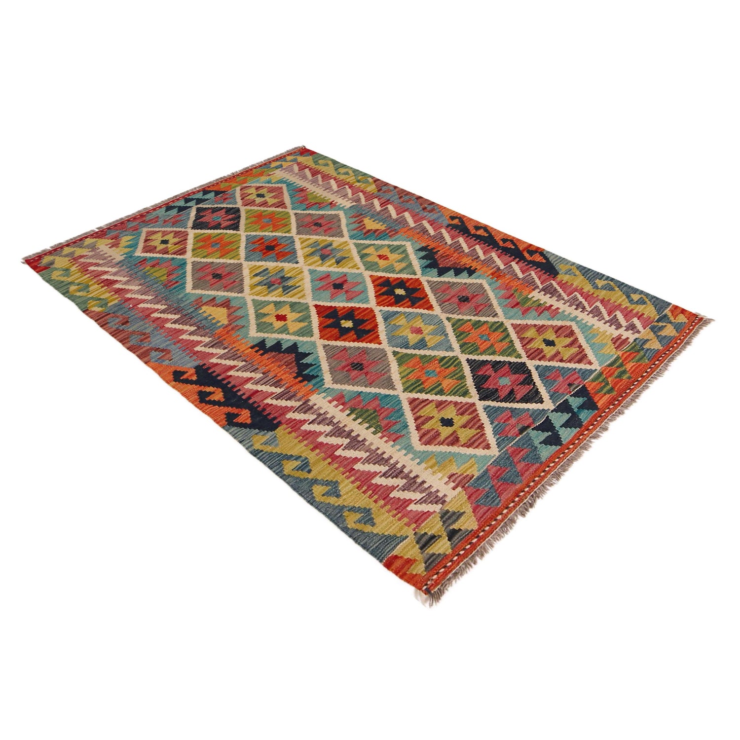 Handmade Vegetable Kilim 3' 4" x 5" 1" (ft) - No. P35721