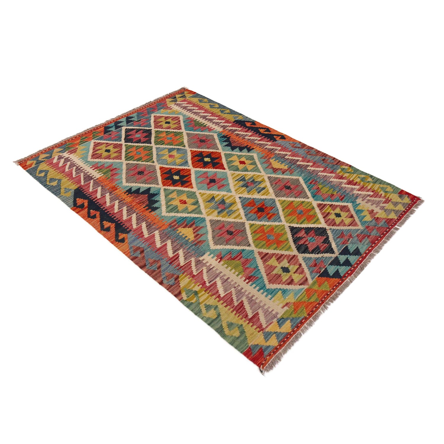 Handmade Vegetable Kilim 3' 4" x 5" 1" (ft) - No. P35721