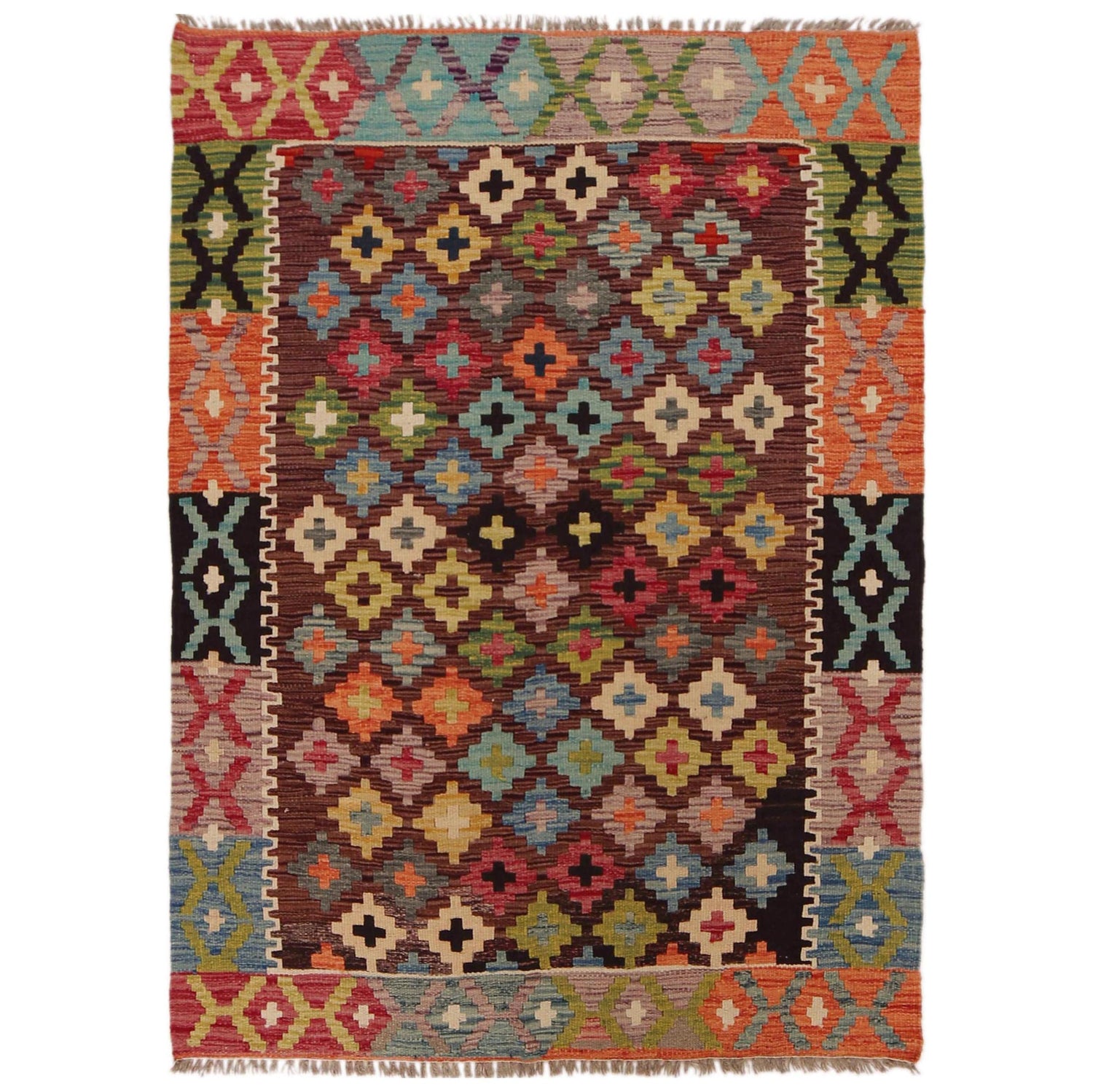 Handmade Vegetable Kelim 3' 5" x 4" 10" (ft) - No. P35722