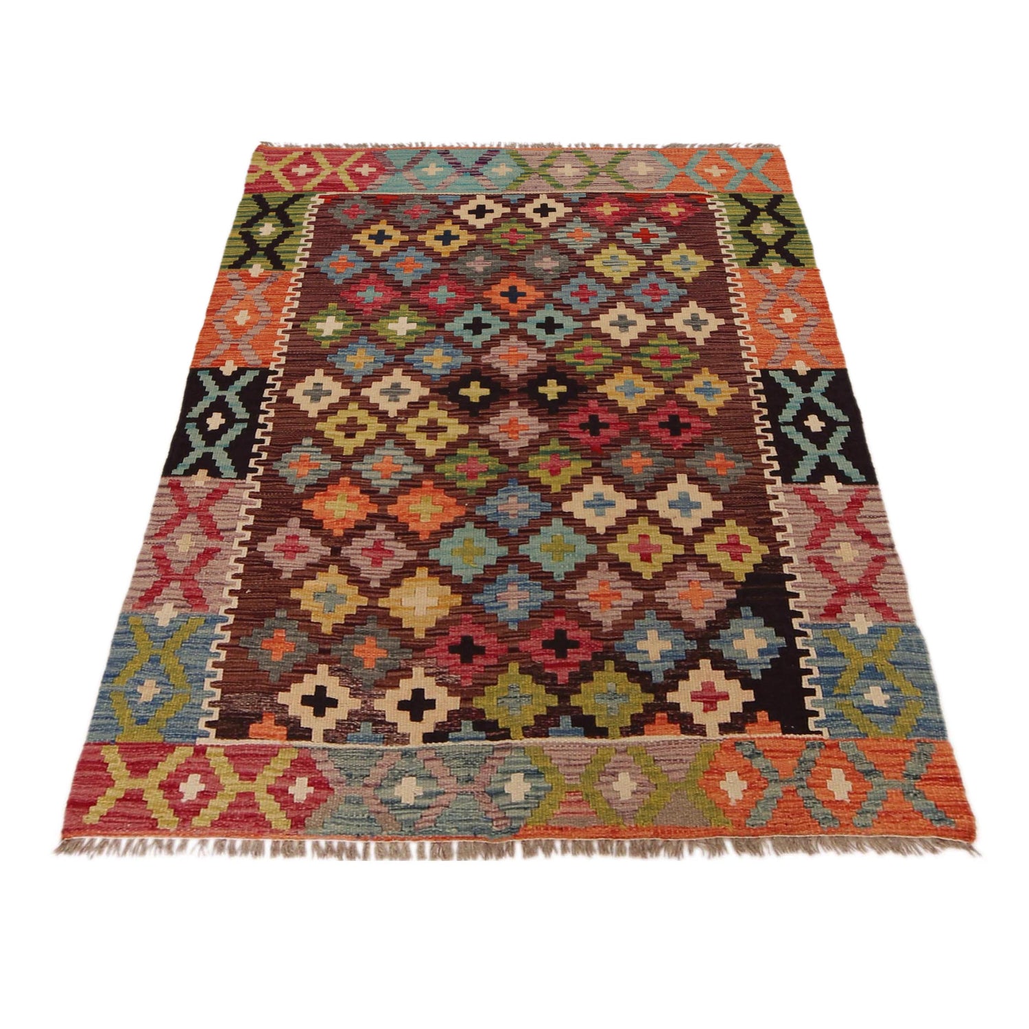 Handmade Vegetable Kelim 3' 5" x 4" 10" (ft) - No. P35722