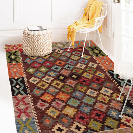 Handmade Vegetable Kelim 3' 5" x 4" 10" (ft) - No. P35722