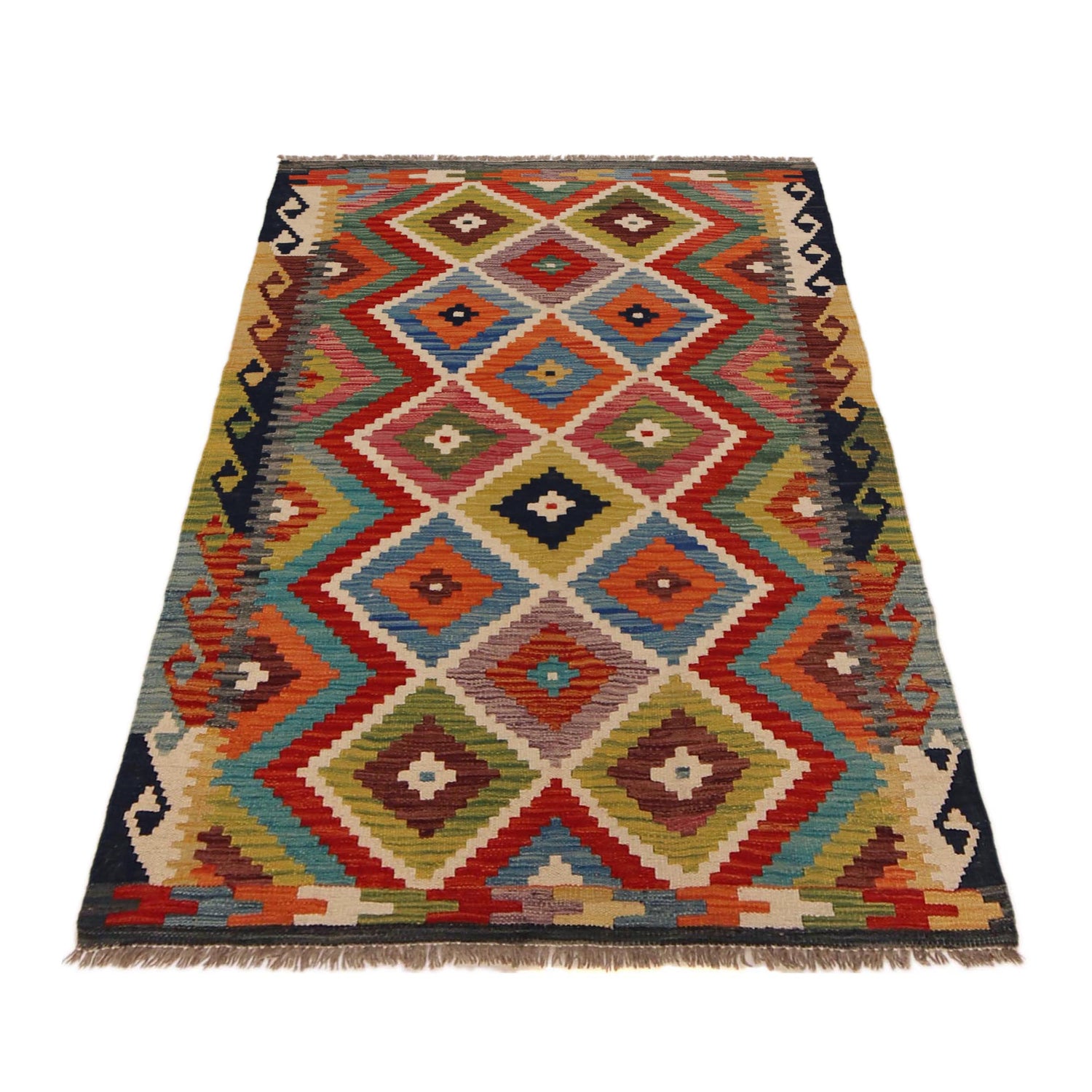 Handmade Vegetable Kilim 3' 3" x 5" 0" (ft) - No. P35723