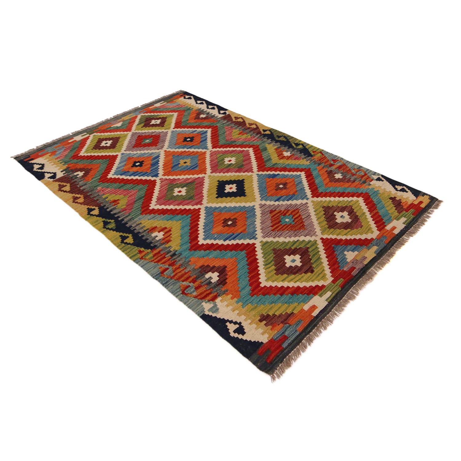 Handmade Vegetable Kilim 3' 3" x 5" 0" (ft) - No. P35723