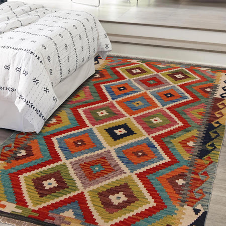 Handmade Vegetable Kilim 3' 3" x 5" 0" (ft) - No. P35723