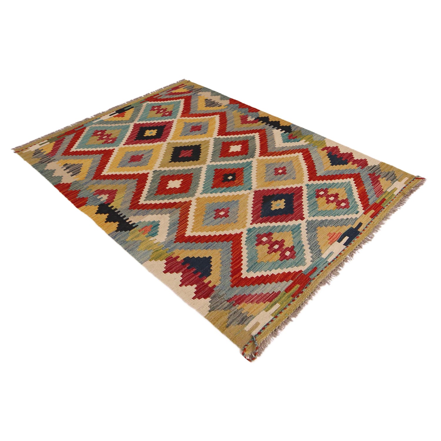 Handmade Vegetable Kilim 3' 4" x 4" 11" (ft) - No. P35725