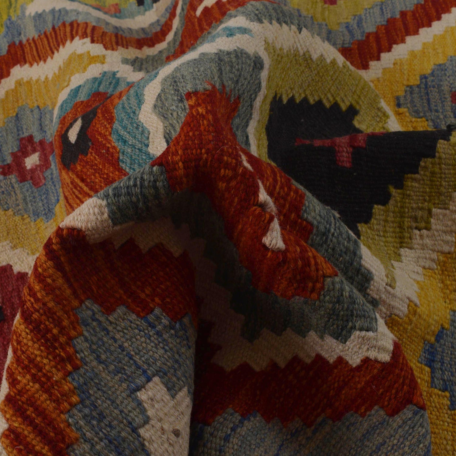 Handmade Vegetable Kilim 3' 4" x 4" 11" (ft) - No. P35725