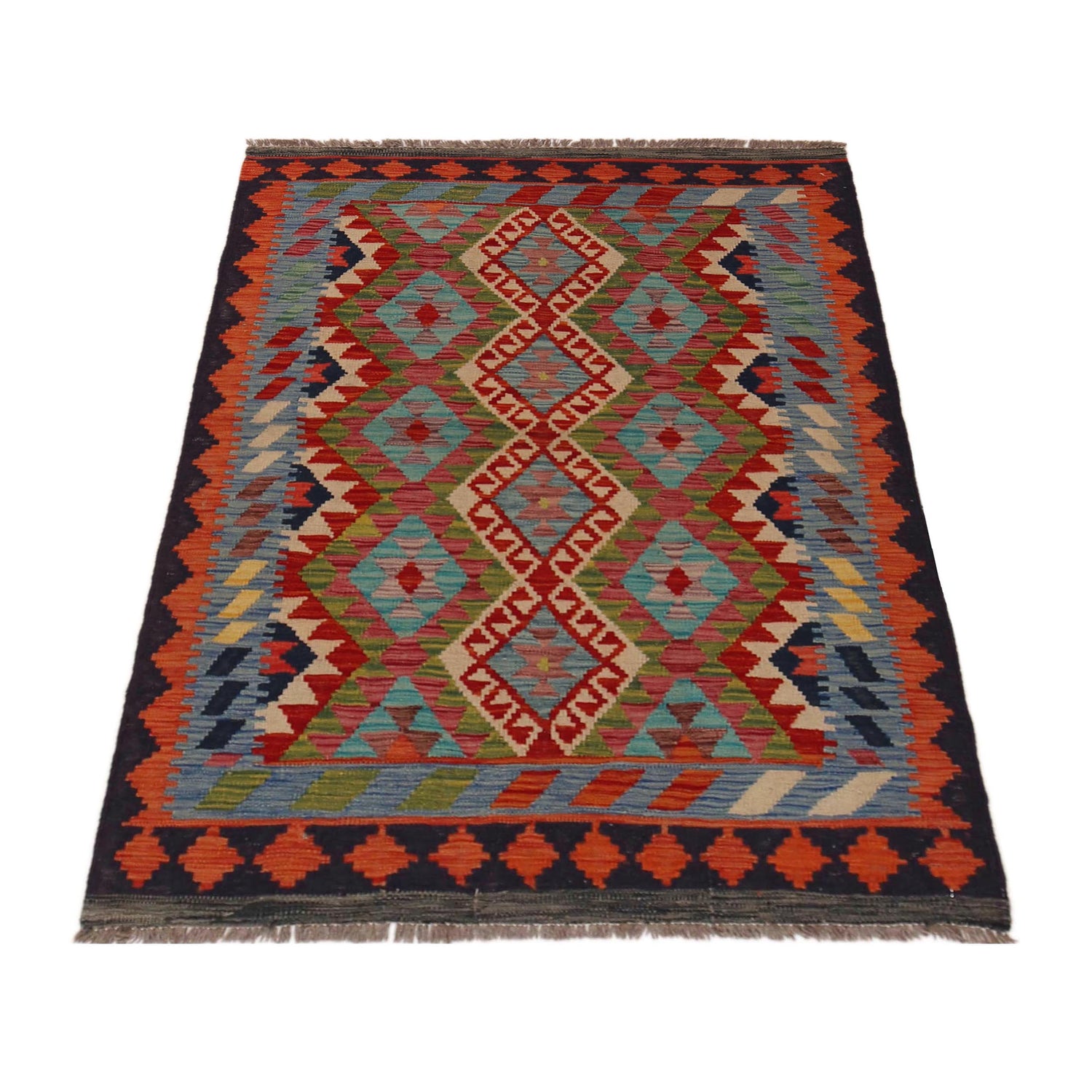 Handmade Vegetable Kilim 3' 3" x 4" 10" (ft) - No. P35731