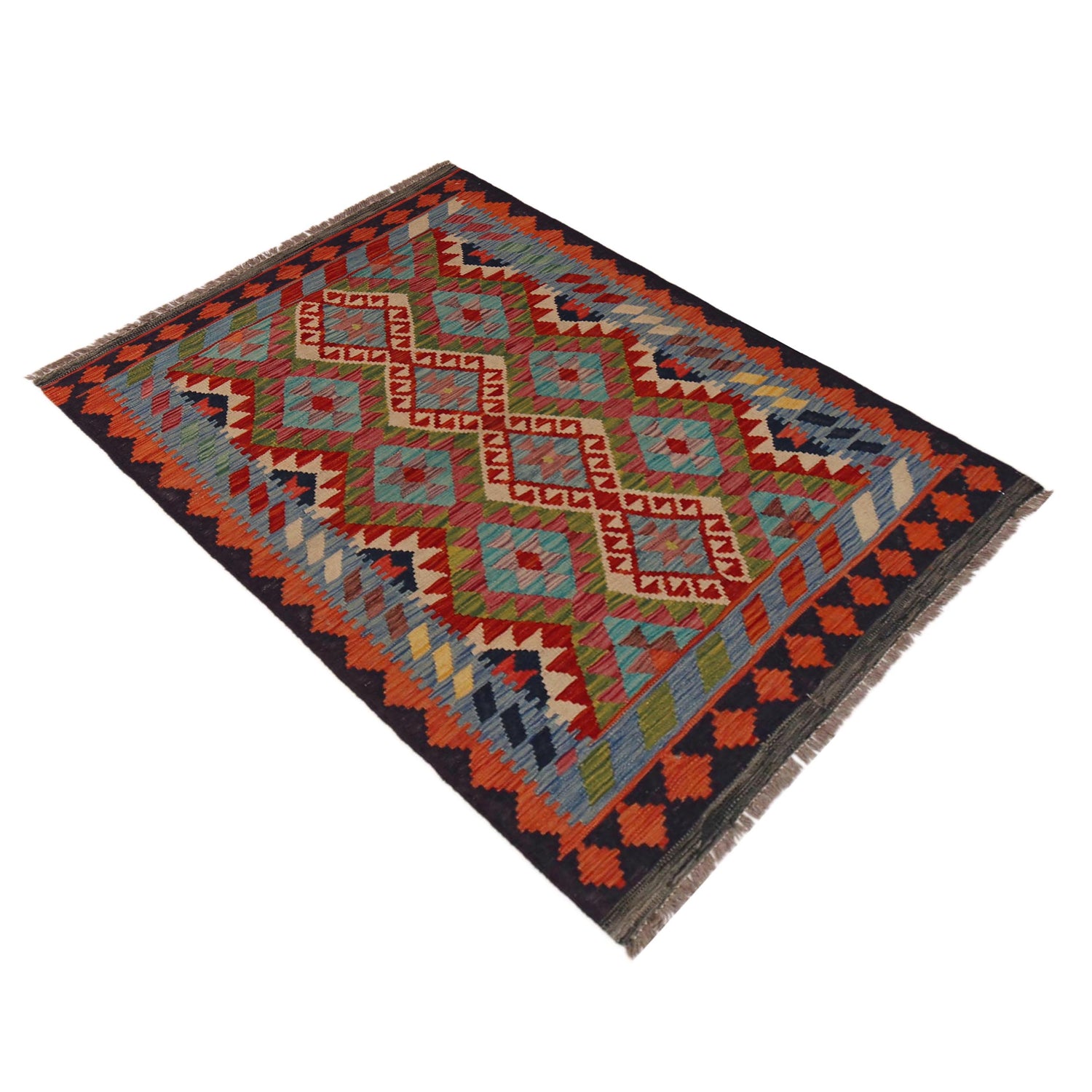 Handmade Vegetable Kilim 3' 3" x 4" 10" (ft) - No. P35731
